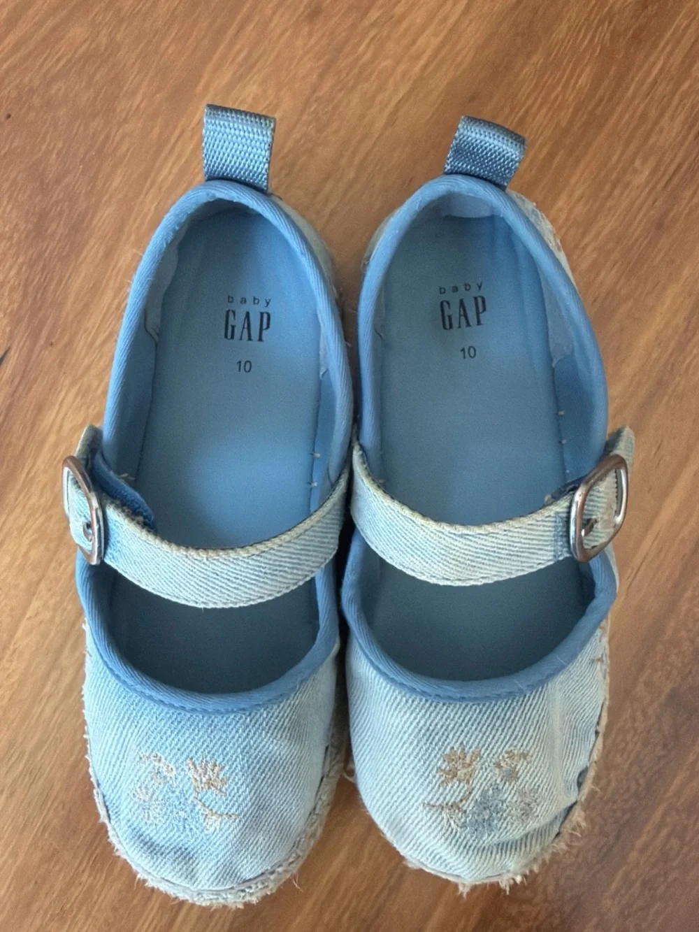 GAP Toddler Blue Denim Mary Jane Espadrille with Buckle